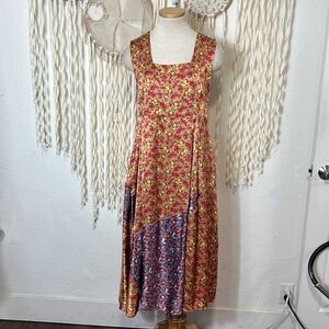 Oilily Vintage Floral Print Patchwork Midi Dress Size 40/L-12
